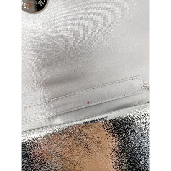 Vintage Touch of Nina Women's Metallic Magnetic Clutch Shoulder Bag Silver OS - Picture 5 of 12